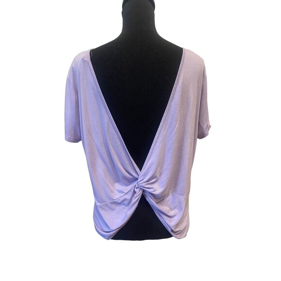 2 knotted loose fit XL tops rust lavender sexy soft comfy low back - Picture 4 of 11